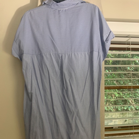 Zara TRF Shirt Dress- Blue and white stripe NWT - Picture 2 of 3